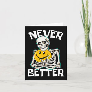 NIE BESSER Skeleton Fun Skull Halloween Kostüm Karte