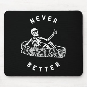 Nie besser Skeleton Fun Skull Halloween Mousepad