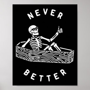 Nie besser Skeleton Funny Skull Halloween Poster