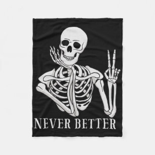 Nie besser Skeleton Spaß Halloween Skull Fleecedecke