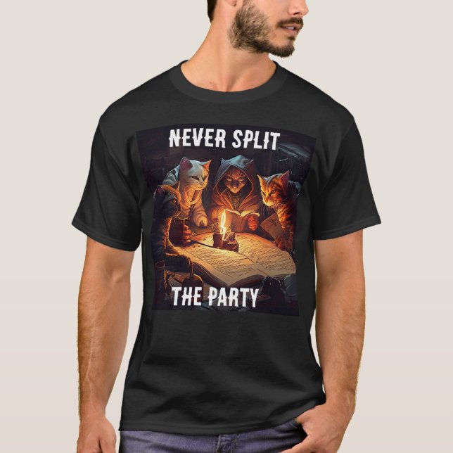 Nie das Party teilen - Ganke Katzen T-Shirt (Vorderseite)