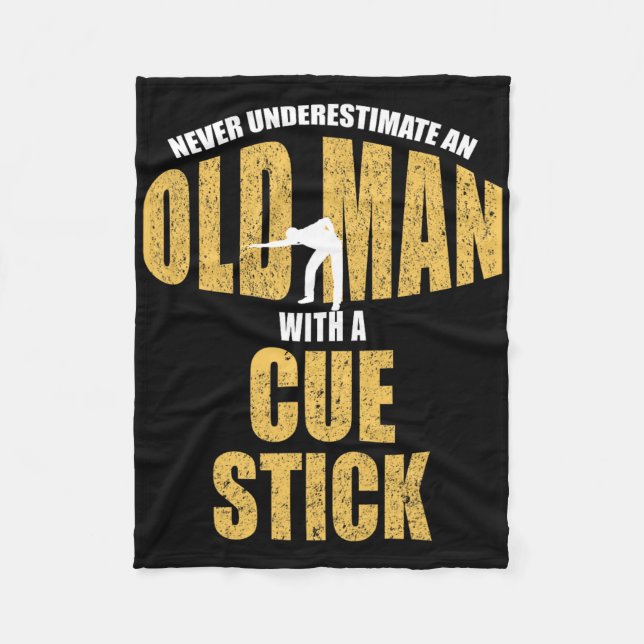 Nie den alten Mann unterschätzen, wenn der Cue Sti Fleecedecke (Vorderseite)