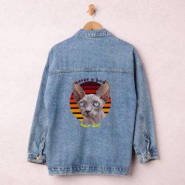 Nie ein schlechter Haar Tag Sphynx Cat Jeansjacke