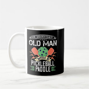 Nie einen alten Mann mit Pad in Pickleball untersc Kaffeetasse