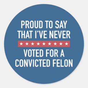 Nie für Trump stimmen Runder Aufkleber