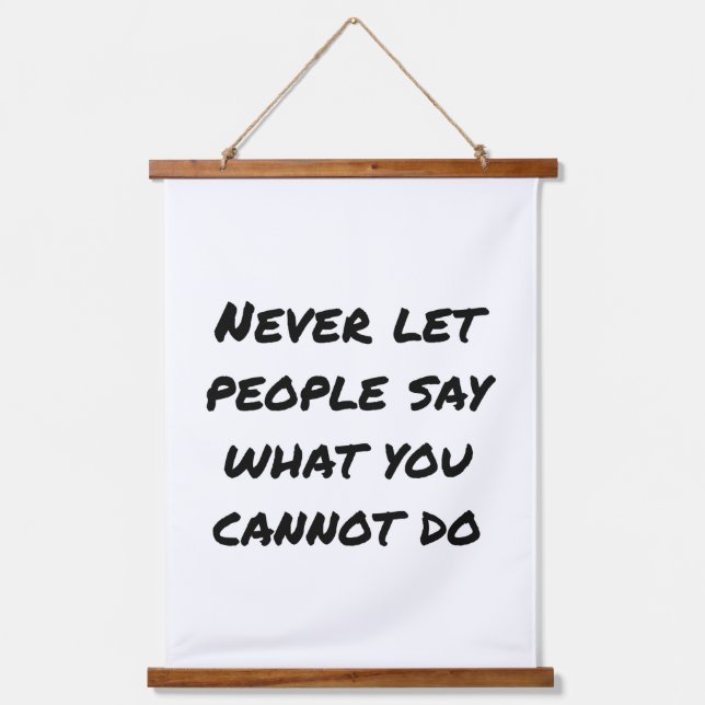 Nie Gelassen Menschen sagen, Holztäfelung an der W Wandteppich Mit Holzrahmen (Vorderseite)