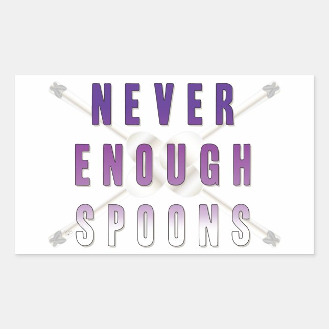 Nie genug Löffel Rechteckiger Aufkleber (Vorderseite)