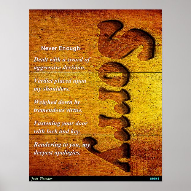 Nie genug poster (Vorne)
