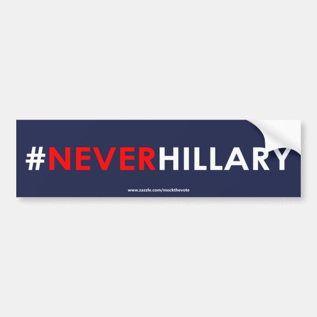 Nie Hillary-Autoaufkleber #NEVERHILLARY (blau) Autoaufkleber (Vorne)