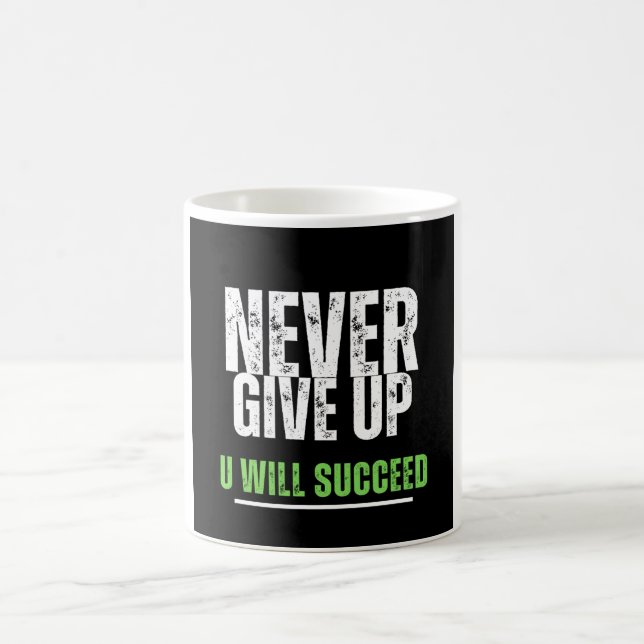 Nie Motivierend Design geben Kaffeetasse (Mittel)