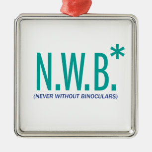 Nie ohne Ferngläser Silbernes Ornament