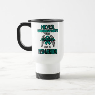 Nie...PTSD Warrior Travel Mug Reisebecher
