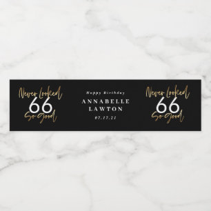 nie sah so gut Gold Geburtstagsfeier Wasserflaschenetikett