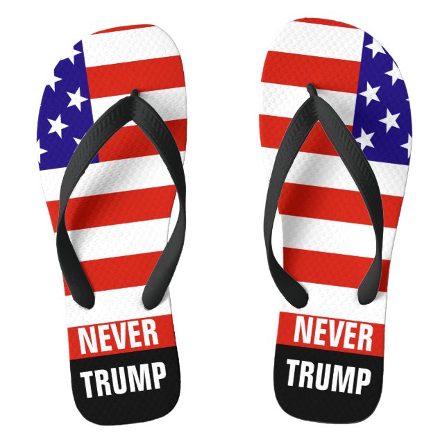 NIE TRUMP für Präsident 2016 Flip Flops (Fußbett)