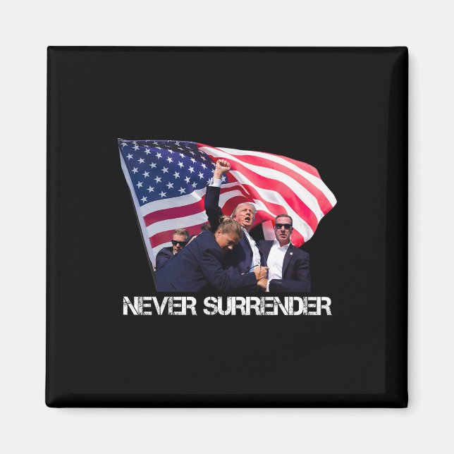 Nie übergeben T-Shirt Magnet (Vorne)
