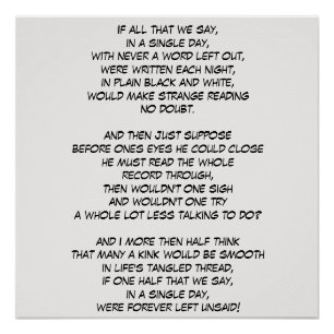 NIE VERLASSEN UNSAID POSTER