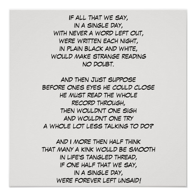 NIE VERLASSEN UNSAID POSTER (Vorderseite)