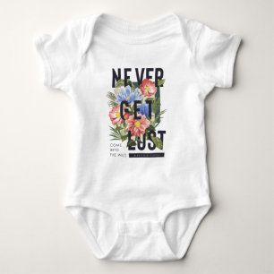 Nie verloren floral Slogan Baby Strampler