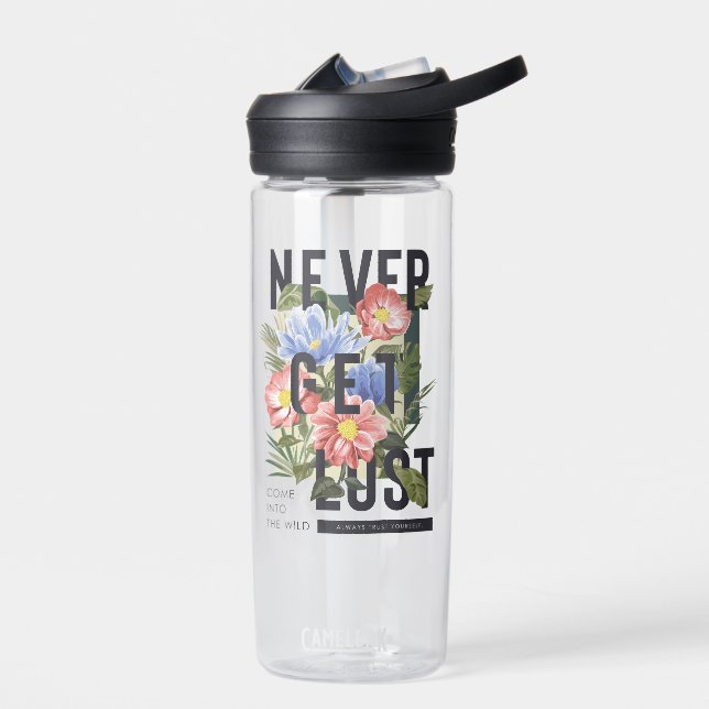 Nie verloren floral Slogan Trinkflasche (Links)