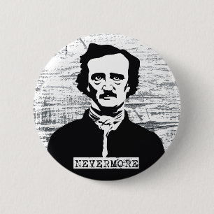 Nie wieder Edgar Allan Poe Button
