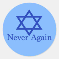 Nie wieder jüdisches Holocaust-Gedenken blau