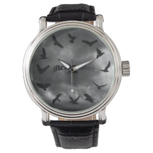 Nie wieder Raben-Neuheits-Vogel-Uhr Armbanduhr