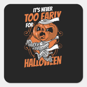 Nie zu früh zu Halloween Quadratischer Aufkleber