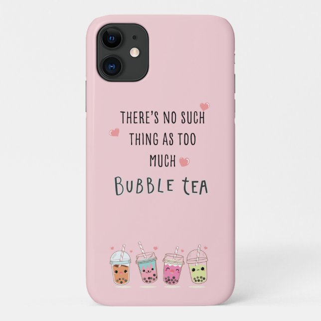 Nie zu viel Bubble Tee iPhone Case (Rückseite)