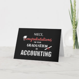 Niece, Accounting Abschluss Glückwunsch Karte