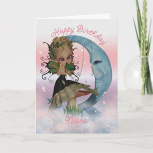 Niece Birthday Card mit Niedlichem Fairy- und Fros Karte