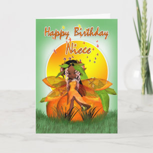 Niece Birthday Card - Moonies Citrus Fairy - Afrik Karte