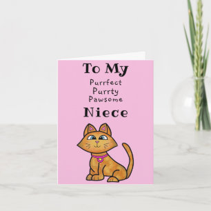 Niece Birthday Card - Niedliche Katze Karte