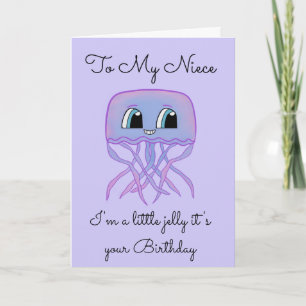 Niece Birthday Card - Niedliche Quallen Karte