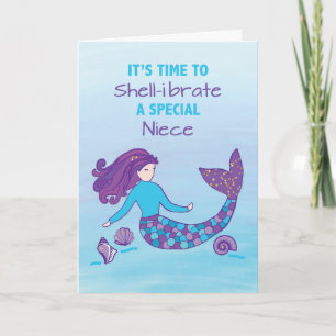 Niece Birthday Funkelnd Look Mermaid Karte