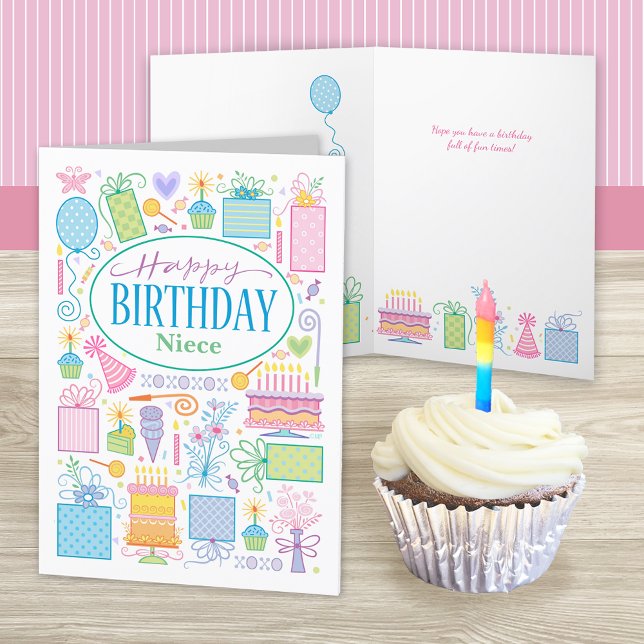 Niece Birthday Icons Card Karte (Von Creator hochgeladen)