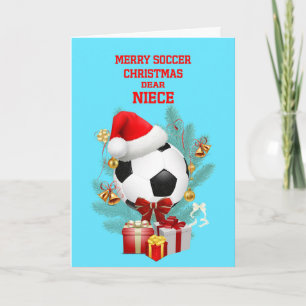 Niece Christmas Soccer Feiertagskarte