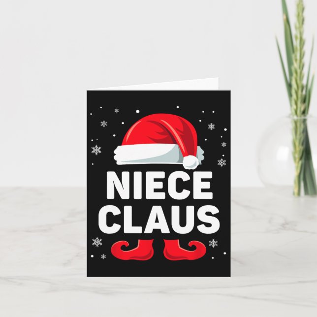 Niece Claus Christmas Matching Family Group Funny Karte (Vorderseite)