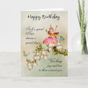 Niece Fairy Birthday Card mit Blossom Karte