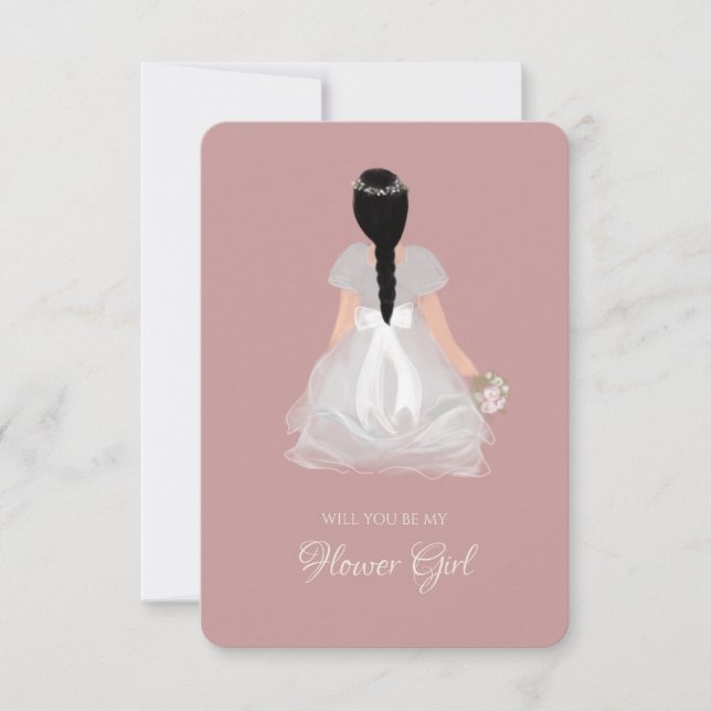 Niece Flower Girl Junior Bridesmaid Vorschlag Card Einladung (Vorderseite)
