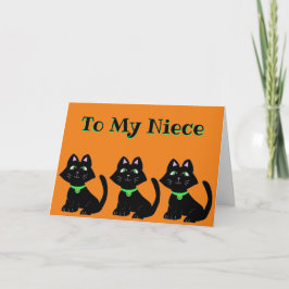 NIECE HALLOWEEN FERIENKARTE SCHWARZE KATORANGE KARTE