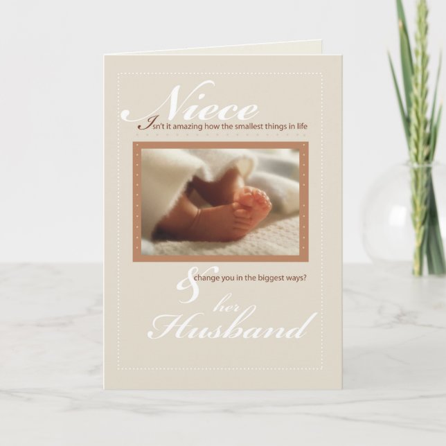 Niece & Husband Gratulationen Neues Baby Feet Karte (Vorderseite)