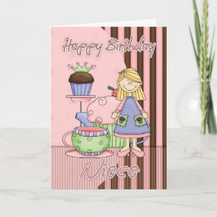 Niece Niedliche Geburtstag Card - Kuchen und Tee Karte