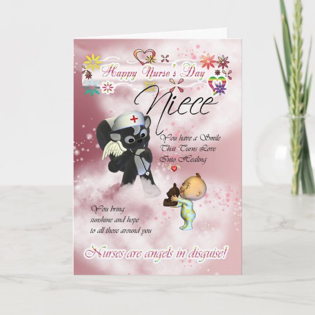 Niece Nurse's Day niedliches kleines Baby und nied Karte (Vorderseite)