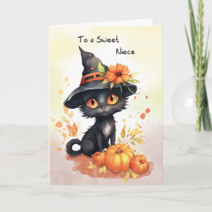 Niece Sweet Halloween Cat Karte