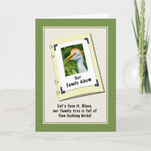 Niece's Geburtstagskarte mit Rind Egret Karte