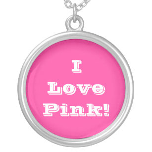 Niecklace I Liebe Pink Versilberte Kette