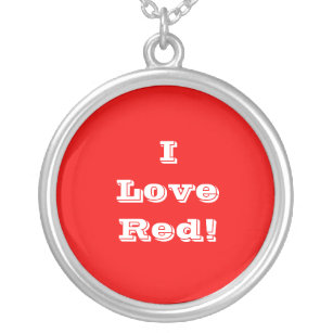 Niecklace I Liebe Red Versilberte Kette