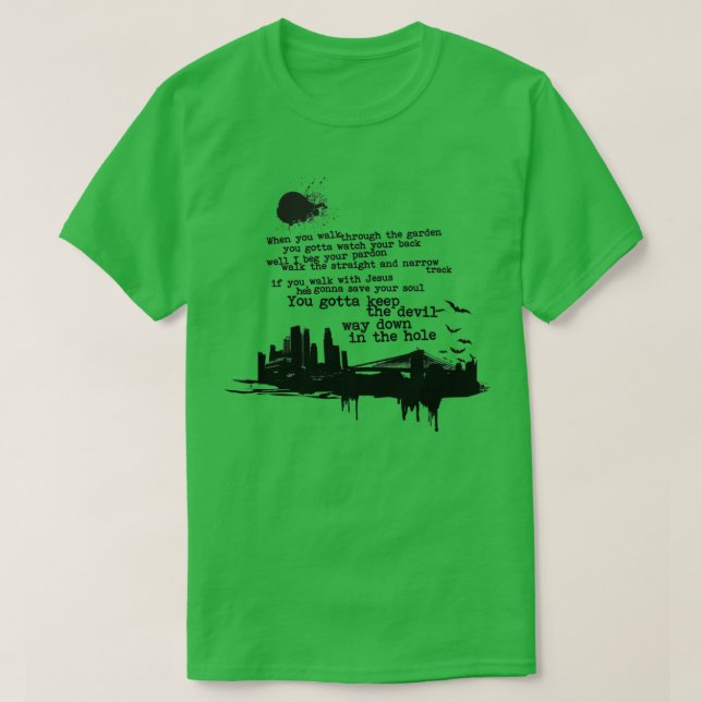 Nieder im Loch, der dunkle Baseballschlauch T-Shirt (Design vorne)