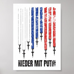 Nieder mit Putin Antikrieg Frieden Ukraine Poster