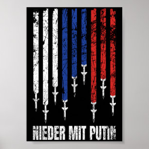 Nieder mit Putin Antikrieg Frieden Ukraine Poster